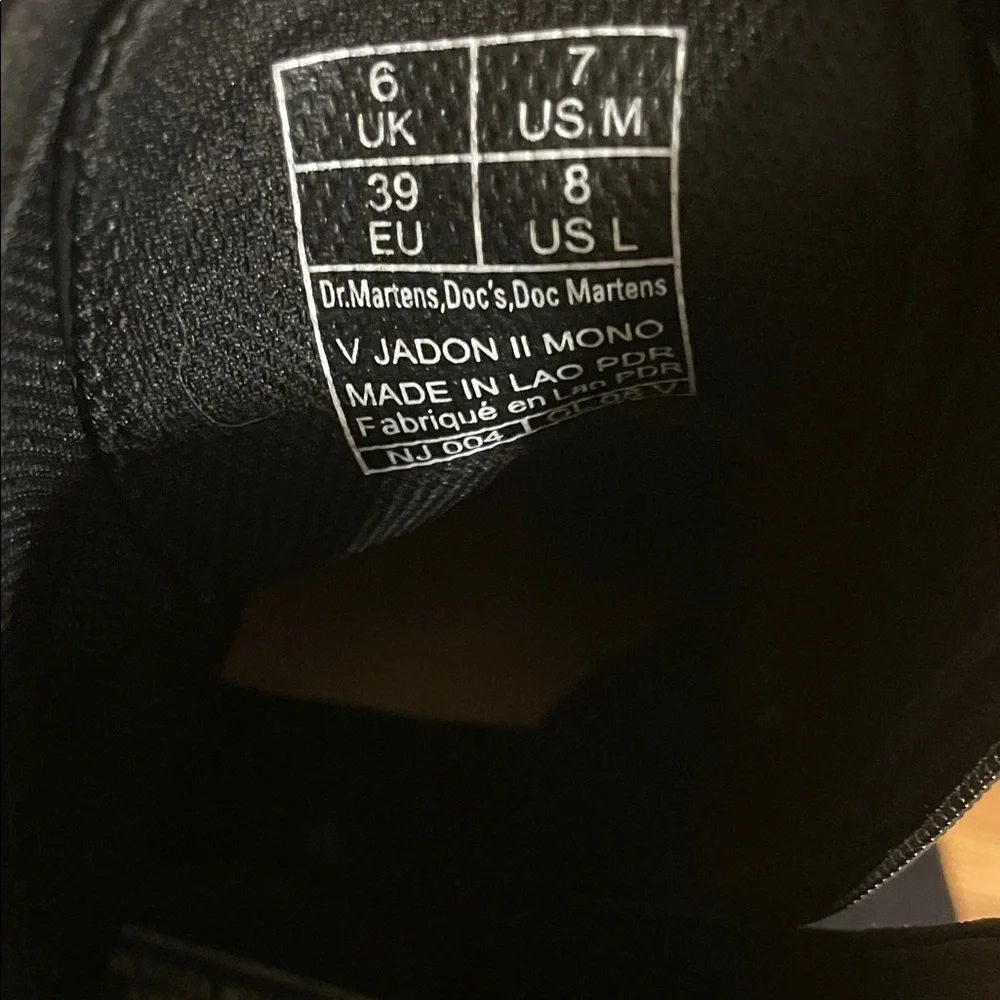 Vegan Doc Marten Jadon II Black Platform Combat/Moto Boots - Picture 8 of 8